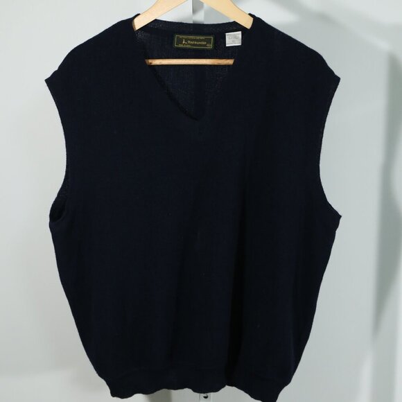 Peru Unlimited Baby Alpaca Wool Knit Vest – Classic Minimalist Luxury Navy (XL)